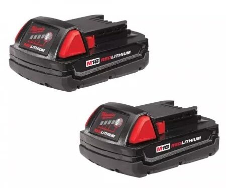 Milwaukee 48-11-1811 M18 18V 1.5 Compact RedLITHIUM Battery (Two Pack)