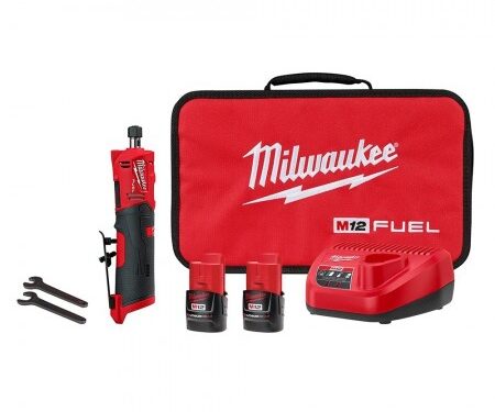 Milwaukee 2486-22 M12 FUEL 1/4" Straight Die Grinder 2 Battery Kit